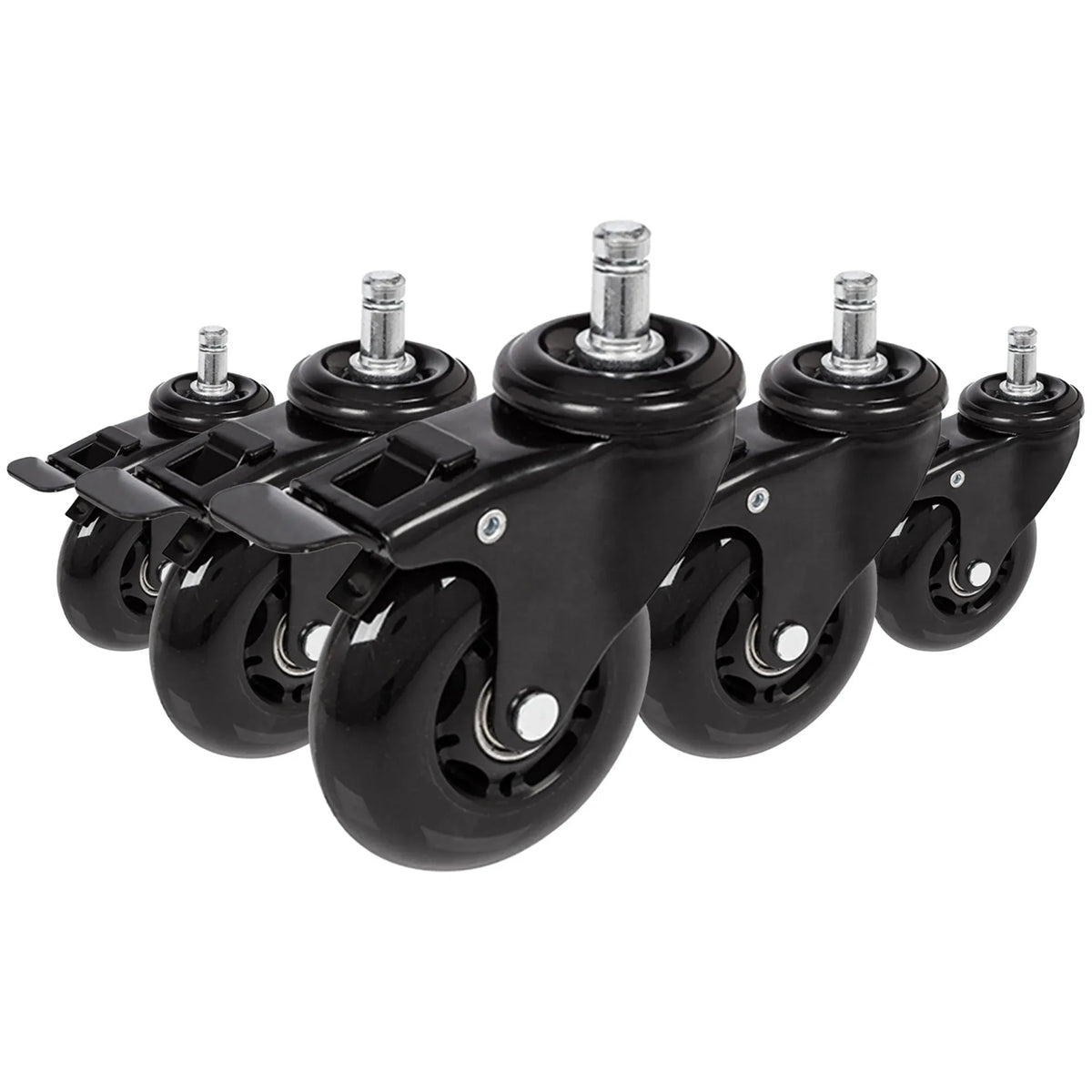 5x ROLO SKATE S 11mm/75mm with Locking Brakes | Hard floors - Castors